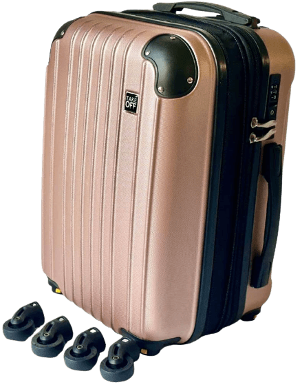 Luggage with detachable wheels